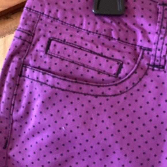 Women’s Be Bop purple black polka dot cuffed hem shorts size 5 - NWT - Picture 2 of 9